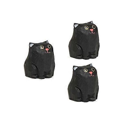 Niedliche Katzenfiguren, handgeschnitzte Katzenfiguren als Heimdekoration, einzigartige Katzenpuppen-Sammlerstücke, Geschenke für Katzen (1/5)