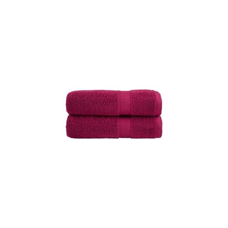 SOLUND Premium-Badetücher, 2er-Set. Burgunderrot, 70 x 140 cm, 600 g/m². – Crezuo (1/4)