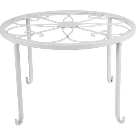 Support à plantes vintage en fer, pour intérieur et extérieur, porte-pots à un niveau et quatre pieds, idéal pour la décoration de balcon et de jardin. (1/3)