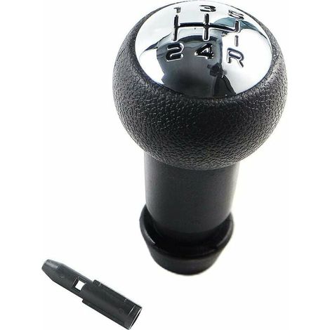Pomo de cambio de 5 velocidades para Peugeot 106 107 205 207 306 307 308 405 406 407 607 / CITROEN C2 C3 C4 Picasso - Negro y plateado (1/5)