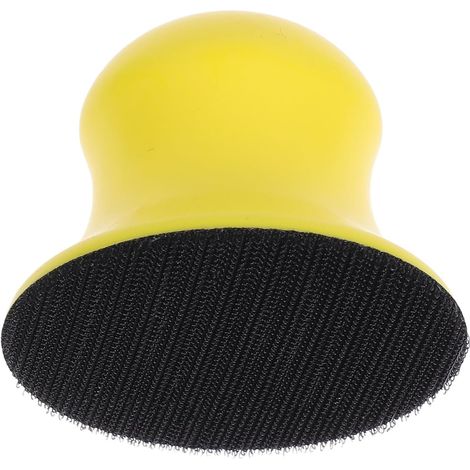 Bloc de Ponçage Manuel Rond en Mousse Pu Jaune Prise Souple Confortable pour Ponçage Précis du Bois Métal en Rénovation Maison (1/5)