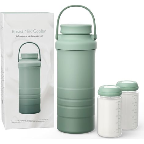 Biberon portable pour le stockage du lait maternel en extérieur — Flasque en acier inoxydable à large ouverture de 600 ml pour conservation réfrigérée