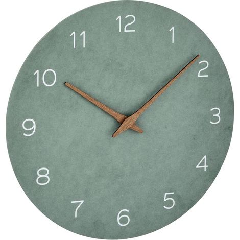 Horloge murale analogique 29.7 cm – Cadran MDF jade vert – Mécanisme silencieux – Précision +/- 0,5 seconde/jour – Tfa Dostmann (1/5)