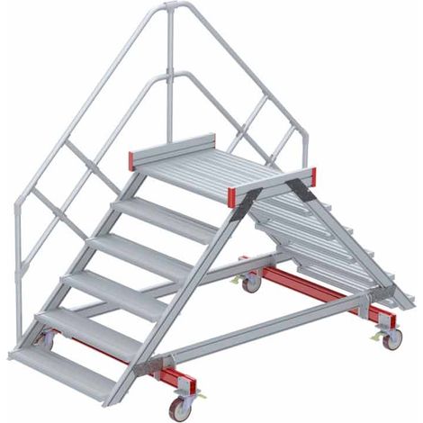 Euroline 512 mobiler Überstieg 45° Stufenausführung Alu gerieft Stufenbreite 1000mm 6 Stufen