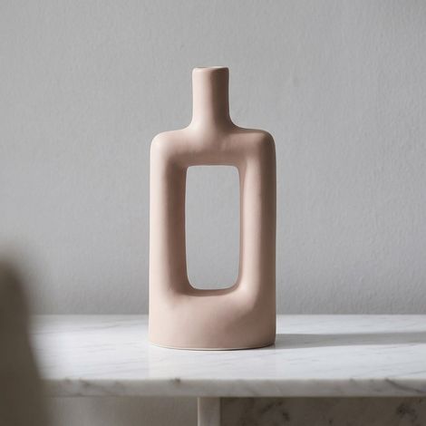 Rectangular Taupe Scandi Style Vase (1/2)