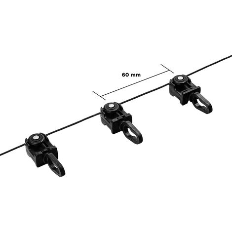 Rouleaux Wave Fala 60 mm pour tringle à rideaux électrique 1 m Noir (1/5)