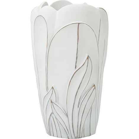 Dmora - Vase Paranaiba, Dekorationszubehör, Dekoratives Artikel, Einrichtungszubehör, 29x29 h48 cm, Weiß