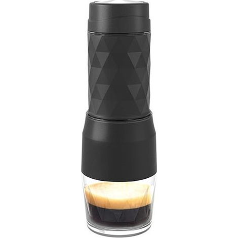 royaluxe - Machine à café expresso manuelle portable, compatible avec capsules et café moulu, fabrication de café et mousse, pour camping, bureau, 120 ml, Noir (1/5)