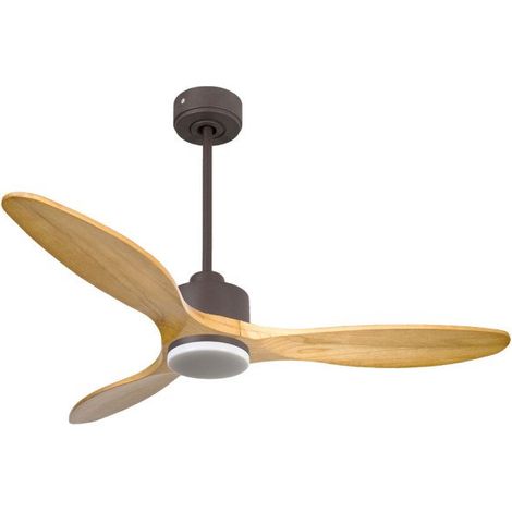Modulo de KlassFan - Ventilateur de plafond DC  Led Chocolat et  bois clair thermostat 26 à 40 m² KlDC6SlimP5SW132L1Chocslim (1/5)