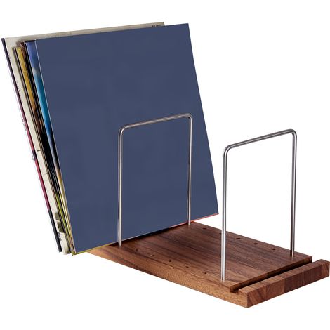 Porte-Disque Vinyl Solide et Modulable pour 50-75 Albums LP en Bois et Métal - Rack Organisateur et Présentation Décorative (1/5)