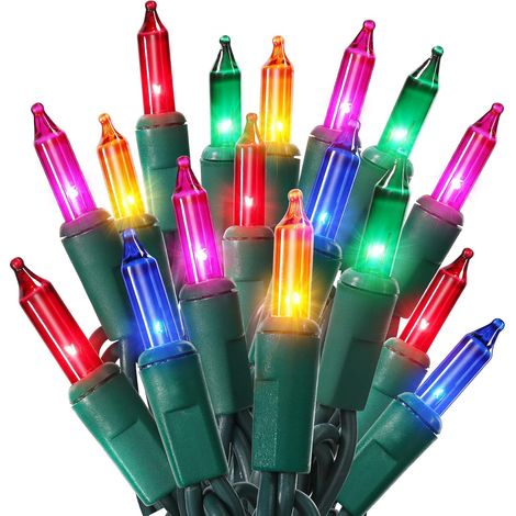 Guirlande lumineuse de Noël, guirlande transparente d'extérieur, 23 pieds (environ 7 mètres), 100 guirlandes lumineuses vertes connectables, guirlandes lumineuses pour sapin de Noël certifiées UL. (1/5)