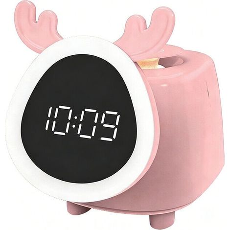 Multifunktionales LED-Nachtlicht mit Mückenschutz: Nachttischlampe mit Smart-Uhr, kabelloser Ladefunktion, ideales Geschenk für Kinder (1/3)