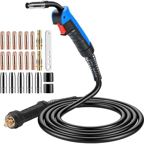 3M Kit de Torche à Souder MB15AK avec 22 Pièces accessoires de soudage, Connexions en Cuivre Pur et Poignée Ergonomique, pour le Soudage au CO² en Atelier et Industrie (1/4)