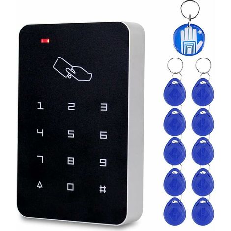 Lecteur de badge RFID autonome avec clavier numérique – 10 cartes ID 125KHz – Distance de lecture 0-5 cm – Installation facile - Tk4100 (1/5)