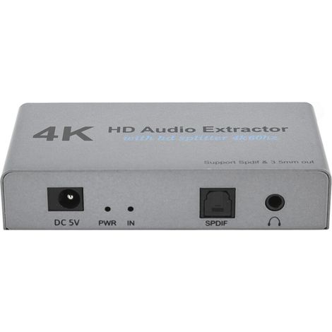 Répartiteur audio, commutateur HDMI, sortie optique, extracteur audio HDMI haute résolution, ultra haute définition 4K, plug-and-play, portable, compatible avec divers appareils.