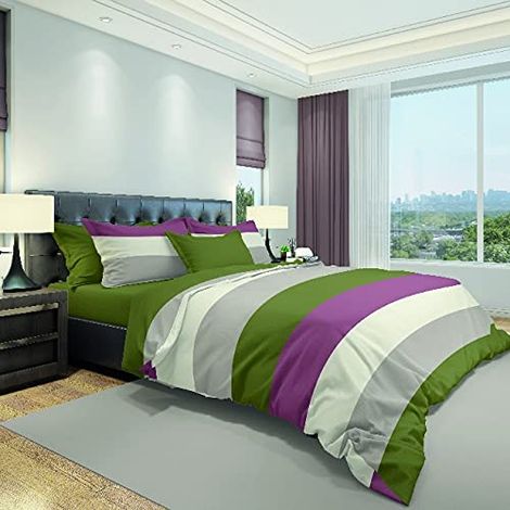 Ensemble d'enveloppes de Couette - Geometric, Single - avec Housse de Couette, Taie d'oreiller - pour Le Lit - Multicolore en Coton, 150 X 200cm (1/3)