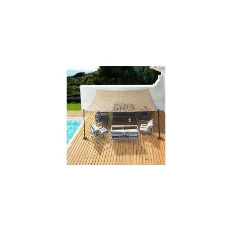 Net of shading, Net of shading of Design in Hollow, for Camping, Flush, Decoration, Cream Solar, Protection Solar of Garden, Sand, 3x4m - RWAccessoire for shade of shading (1/5)