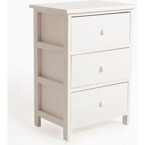 Muebles Auxiliares - Mueble Auxiliar Lotuc Blanco Ancho 3 Cajones (1/5)