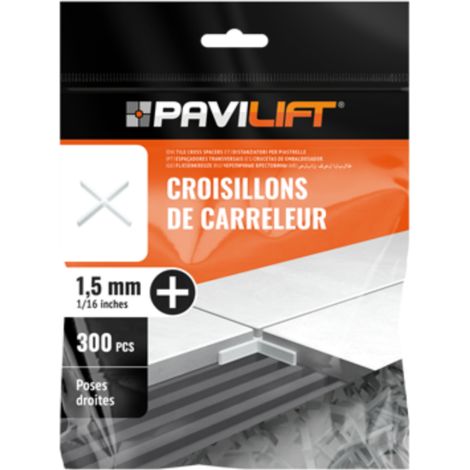 Sachet de 300 croisillons en "+" 1,5mm Pavilift (1/3)