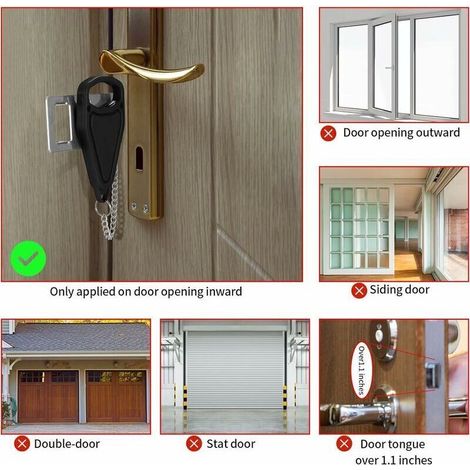 Cerradura antirrobo portátil con tope superior – Rojo envejecido + Negro envejecido – Sin marca – Lista para instalar