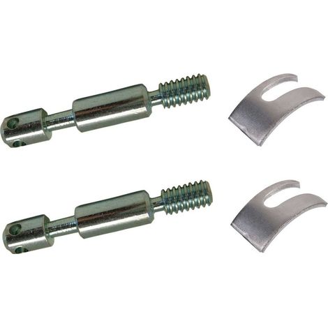 Kit de 2 goujons d'assemblage 8mm x 50mm – 4 trous – 2 étriers ferrure 38mm acier – Pour meubles et lits (1/5)