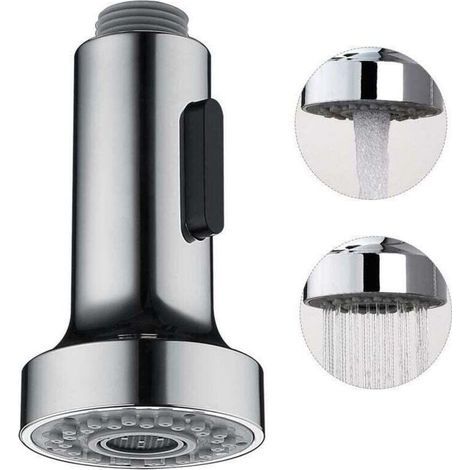 Douchette pour Robinet Cuisine Douchette 2 Modes Tête Robinet Cuisine Douchette Remplacement Douchette pour Rétractable Mitigeur Cuisine,Chromé ,G1/2" (1/3)