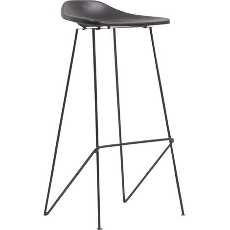 Tabouret de bar en cuir noir Archi (1/6)