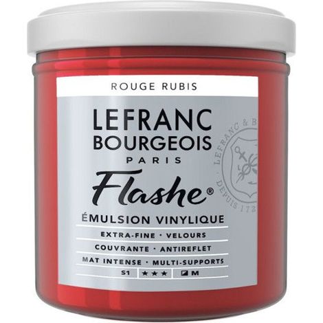 Peinture vinylique - Flashe - Rouge rubis - 388 - Lefranc Bourgeois - 125ml