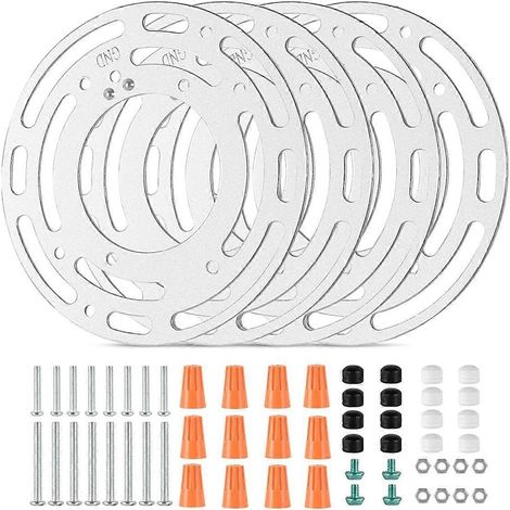 Supports de fixation universels améliorés (lot de 4) avec vis et écrous pour plafonniers et appliques murales (1/5)