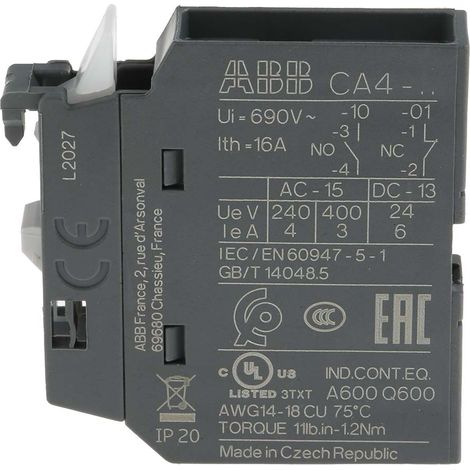 ABB-ENTRELEC CA4 01 BLOC CONTACT FRONTAL