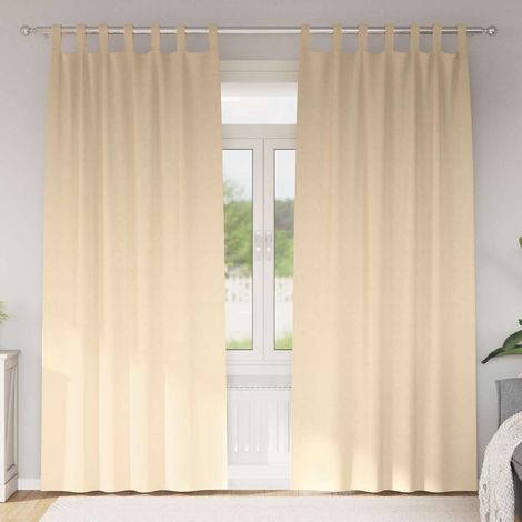 Verdunkelungs-Vorhänge mit Ringen 2 pcs Creme 225 x 140 cm