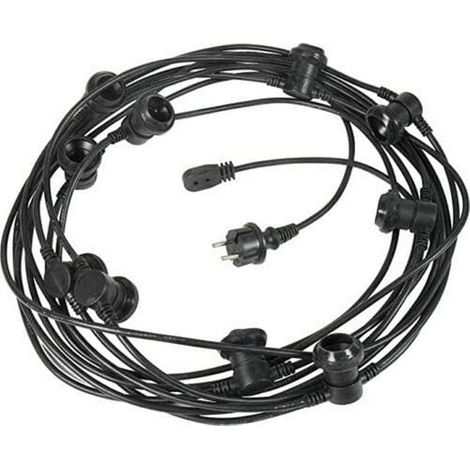 TRADE SHOP - Cordoniera Con 10 Porta Lampada Attacco E27 Da 10mt Per Uso Esterno Ed Interno - (1/5)
