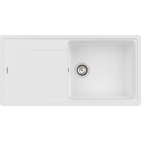 Fregadero reversible de una cubeta de QUARZEX® - ROCA Color: Negro - Medidas: 780x500x180 mm (1/2)