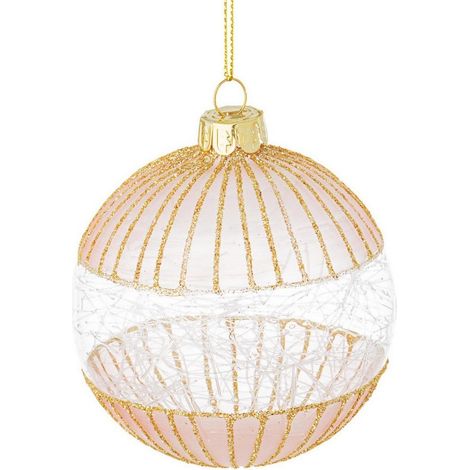Pallina sfera natalizia in vetro Oro LOREN 8 cm