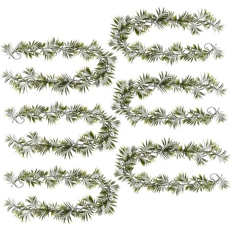 Pack of 6 x 190cm Fire Retardant Artificial Palm Garland - Premium Quality (1/3)
