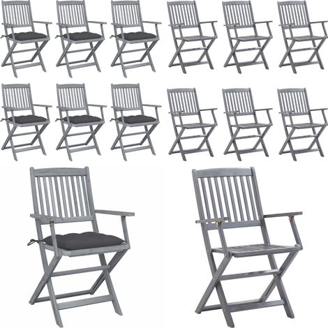 Chaises pliables d'extérieur lot de 6 et coussins Bois d'acacia - Chaise De Jardin - Meubles De Jardin - Mobilier Extérieur - Acacia - Chaise Pliante - Home & Living (1/5)