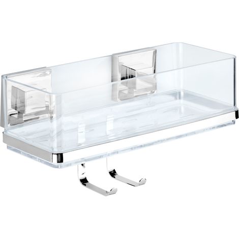 Étagère de salle de bain rectangulaire QUADRO avec crochet, douche Vacuum-Loc, WENKO (1/5)