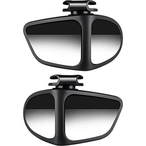 Rétroviseur auxiliaire grand angle - Miroir aveugle auxiliaire - 1 paire de rétroviseurs inversés à 360 degrés - Rétroviseurs latéraux convexes réglables pour voitures, camions et SUV - Visibilité (1/5)