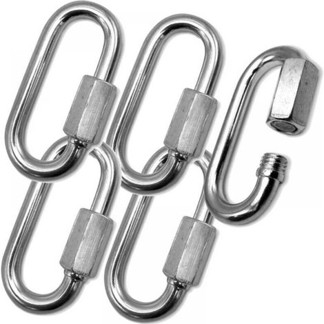 Lot de 5 connecteurs de chaîne robustes en acier inoxydable, résistants à la corrosion (1/5)