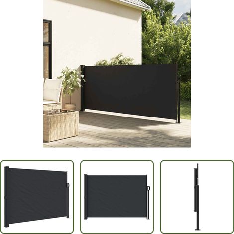 vidaXL Terrassenmarkise - Seitenmarkise Ausziehbar Schwarz 140x300 cm (1/5)