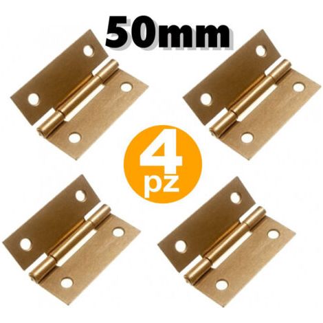 4 Charnières Pliantes De 50 Mm Avec Kit De Vis D'ouverture Pour Portes De Meubles De Cuisine (1/2)