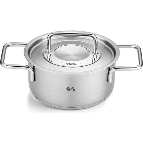 Fissler Pure Collection - Pentola in acciaio inox (diametro 16 cm, capienza 1,9 L) con coperchio in metallo, scala graduata interna, compatibile induzione (1/5)