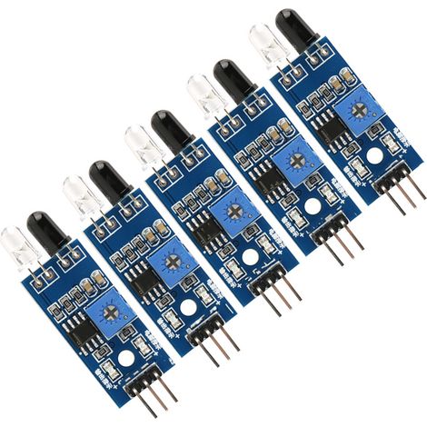 Module de capteur infrarouge (IR) de détection d'obstacles (5 pièces) pour robot de voiture intelligente (1/5)