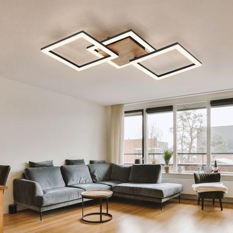 Globo – Plafonnier LED bois pivotant – 30W 2200Lm blanc chaud – Dimensions 66x31x7,5 cm – Degré de protection IP20