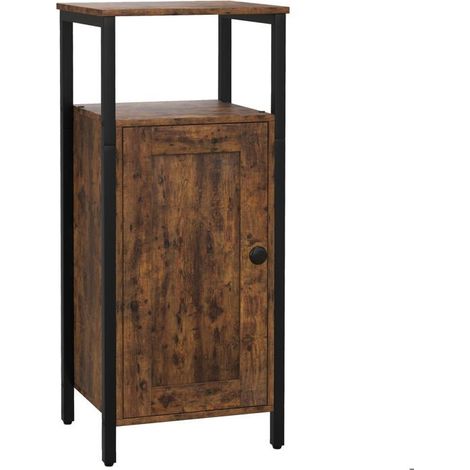Table Basse avec Rangement 34 x 30 x 80 cm design industriel brun rustique (1/5)
