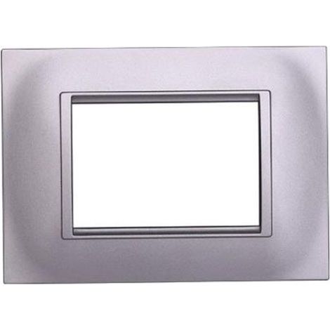Kompatible Abdeckrahmen Bticino Livinglight 3 module quadratischer Kunststoff Silber Farbe