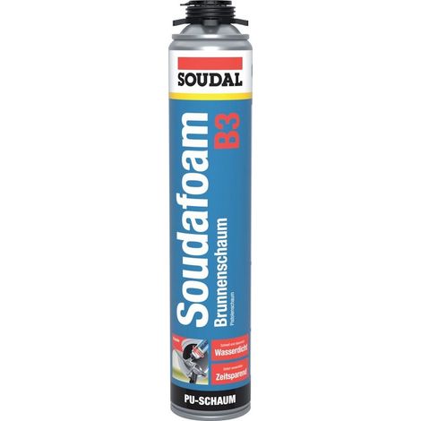 Soudal – Mousse polyuréthane expansive 750 ml – Étanchéité pour jonction anneaux de puits – Résistance -40°C à +90°C – Aérosol prêt à l'emploi (1/3)