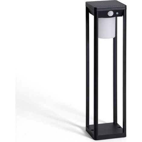 Balise sur Pied Extérieure Solaire LED 2,5W 40cm Aluminium avec Détecteur de Mouvement Devah Noir (1/5)