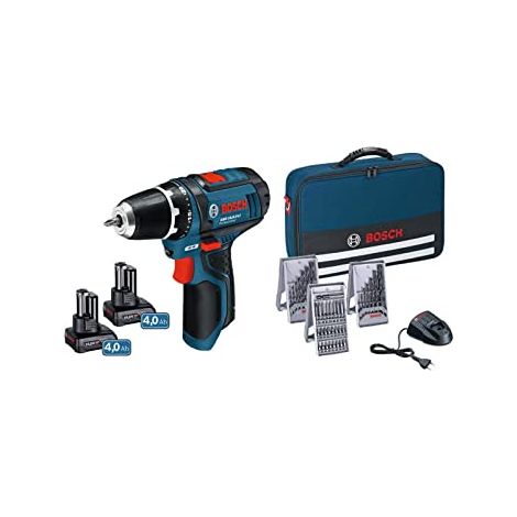 BOSCH GSR GSR12V-15 - Taladro de batería (2 x 4,0 Ah, funda GSR12V-15)