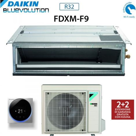 Climatizzatore Condizionatore Daikin Bluevolution Inverter Canalizzato Ultrapiatto 18000 Btu FDXM50F3/F9 R-32 Wi-Fi Optional - Garanzia Italiana Comando a filo Argento BRC1H519 / BRC1H52SS,Italia 2+2